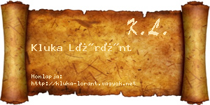 Kluka Lóránt névjegykártya